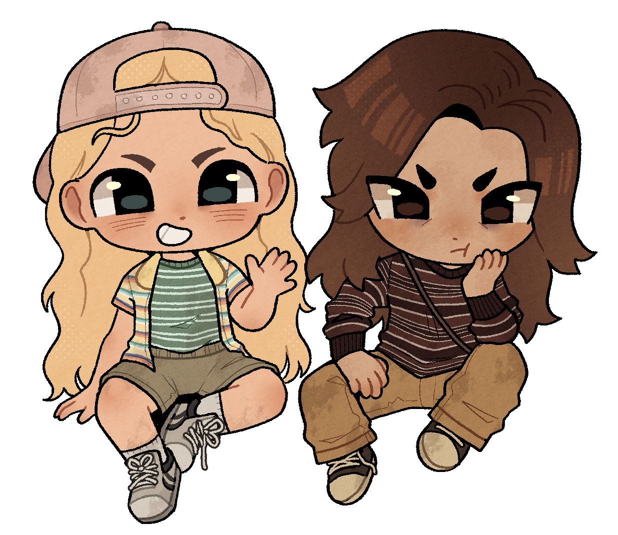 chibi art of shauna and melissa from yellowjackets